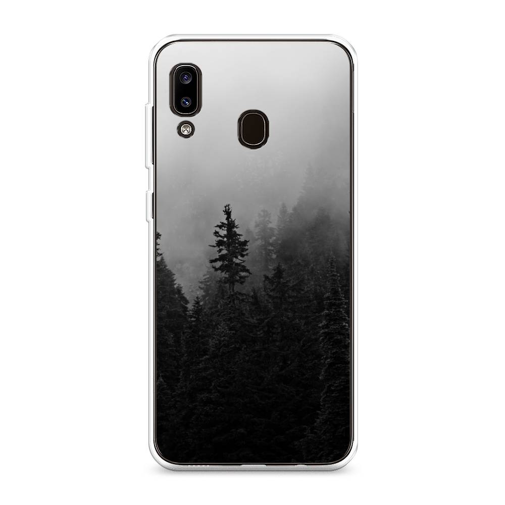 

Чехол на Samsung Galaxy A20 "Туманный лес", Серый;черный, 27650-2