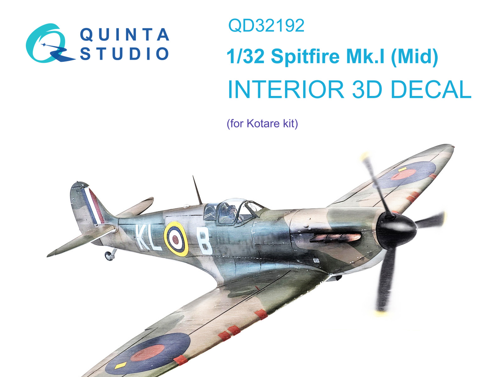3D Декаль интерьера Quinta Studio 1/32 кабины Spitfire Mk 1 Mid Kotare QD32192