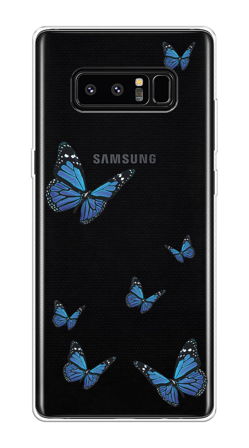 

Чехол на Samsung Galaxy Note 8 "Blue butterflies", Синий;черный, 25250-1
