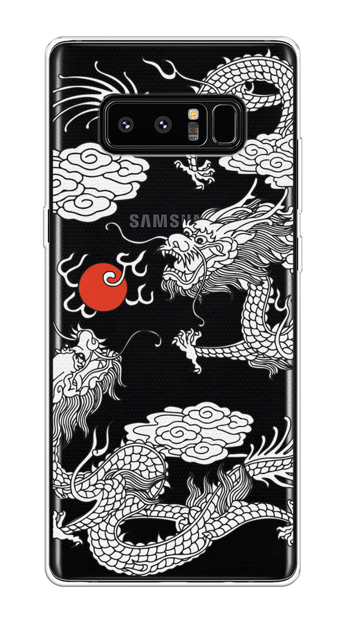 

Чехол на Samsung Galaxy Note 8 "Драконы с ножом", Прозрачный;черный;белый, 25250-1