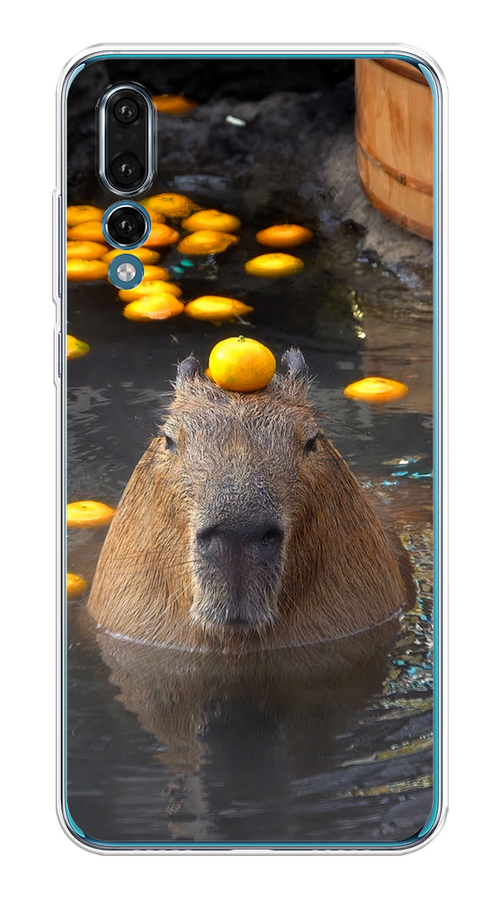 

Чехол на Huawei P20 Pro "Капибара отдыхает", Коричневый;оранжевый;серый, 65050-1