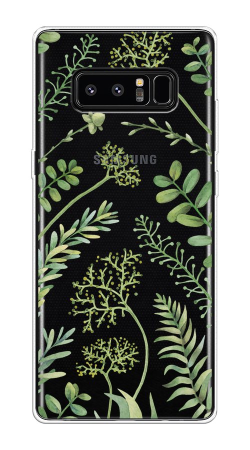 

Чехол на Samsung Galaxy Note 8 "Green Leaves", Зеленый;прозрачный, 25250-1