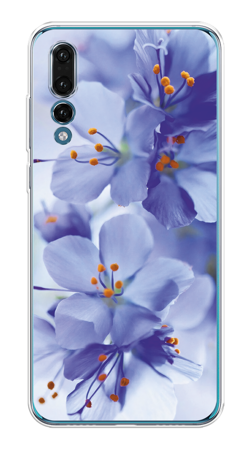 

Чехол на Huawei P20 Pro "Фиолетовые цветки", Фиолетовый;синий, 65050-1