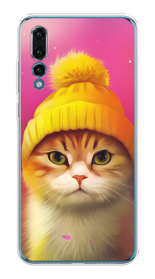 

Чехол на Huawei P20 Pro "Котик в шапочке", Розовый;желтый;бежевый, 65050-1