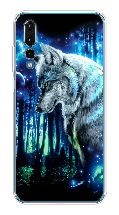 

Чехол на Huawei P20 Pro "Сказочный волк", Синий;серебристый;черный, 65050-1