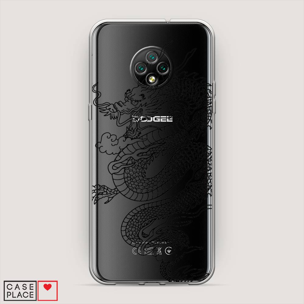 

Чехол на Doogee X95 "Большой китайский дракон", Черный;серый, 220850-1
