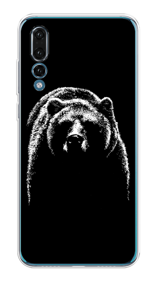 

Чехол на Huawei P20 Pro "Медведь в ночи", Белый;черный, 65050-1