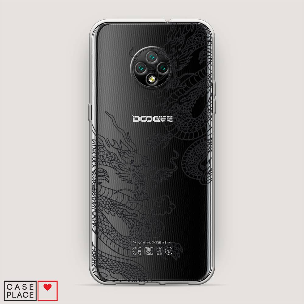 

Чехол на Doogee X95 "Два китайских дракона", Серый;черный, 220850-1