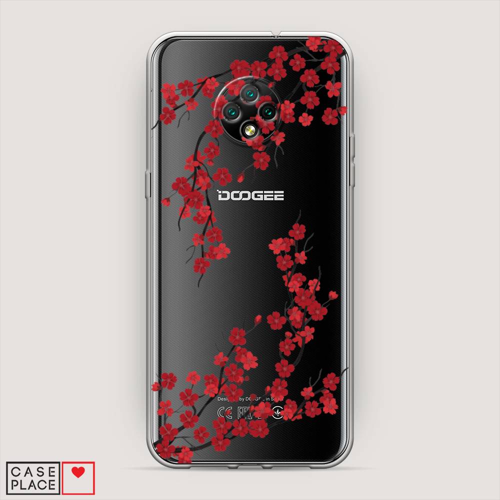 

Чехол на Doogee X95 "Красная сакура", Красный;черный, 220850-2