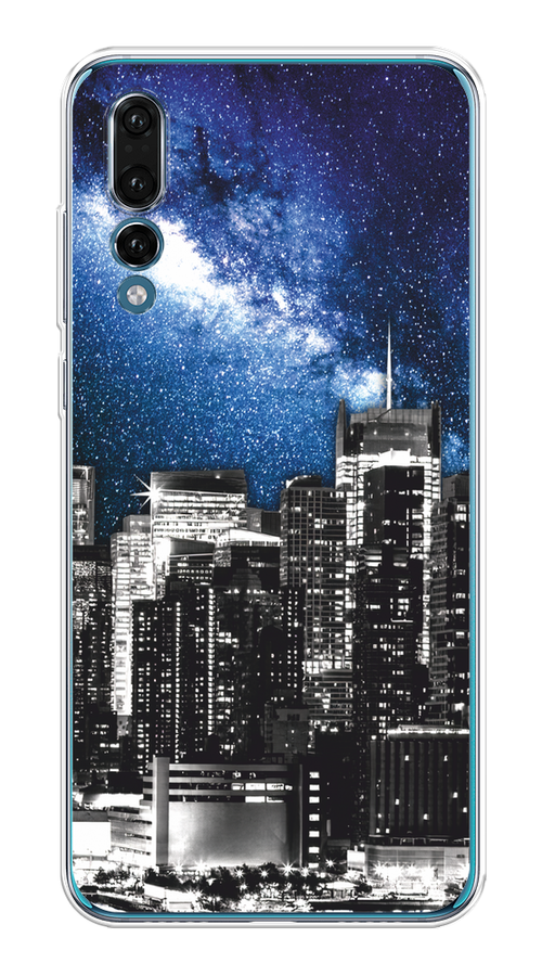 

Чехол на Huawei P20 Pro "Космический Нью-Йорк", Синий;серый, 65050-1