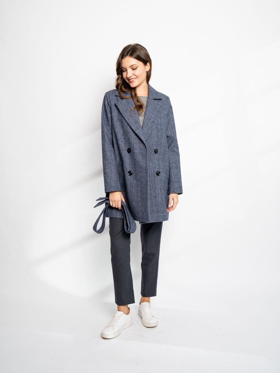 

Пальто женское Aylin Stories AS070Kk синее 48, Синий, AS070Kk