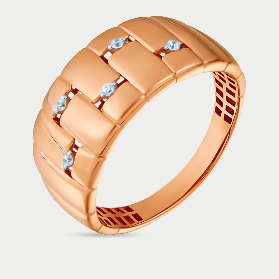Кольцо из розового золота р. 19,5 Династия 901551-1102, фианит