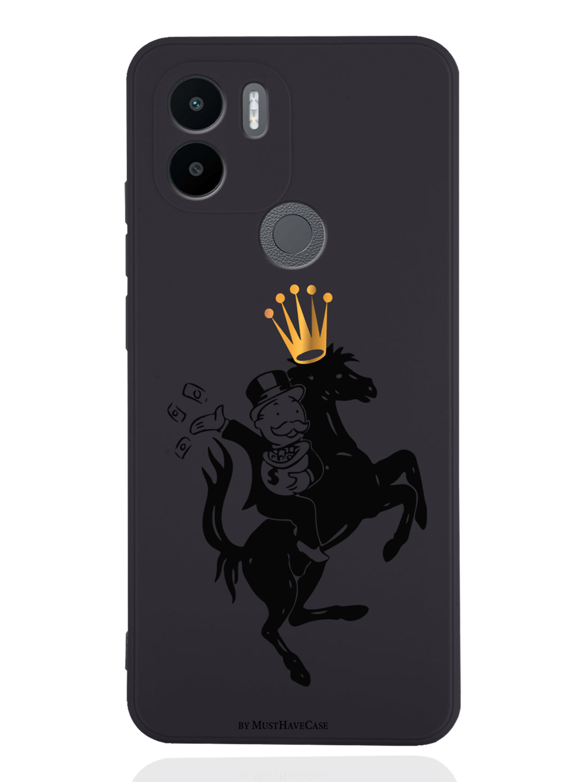 

Чехол MustHaveCase для Xiaomi Redmi A1+ Monopoly на коне черный, Черный;золотистый
