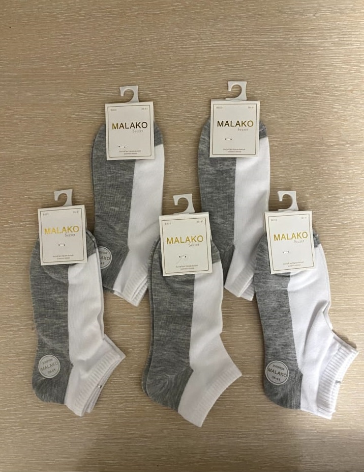 

Комплект носков женский NoBrand MA-5 белый/серый 36-41, 5 пар, MA-5