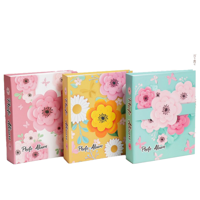 

Фотоальбом на 80 фото 10х15 см 3D "Цветы и бабочки из бумаги" в коробке МИКС 23х5,5х19 см