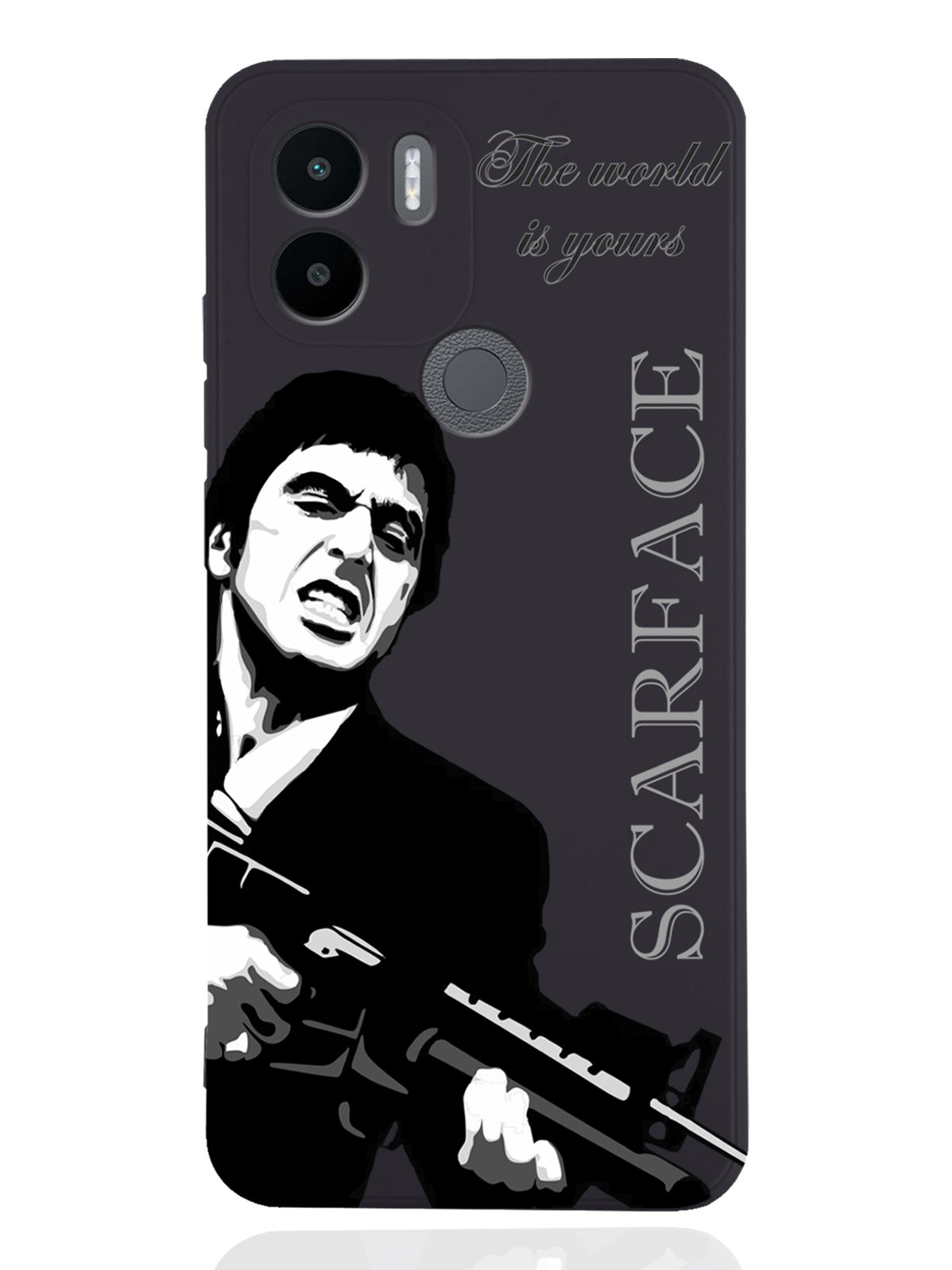 

Чехол MustHaveCase для Xiaomi Redmi A1+ Scarface Tony Montana/ Лицо со шрамом черный, Серый;черный