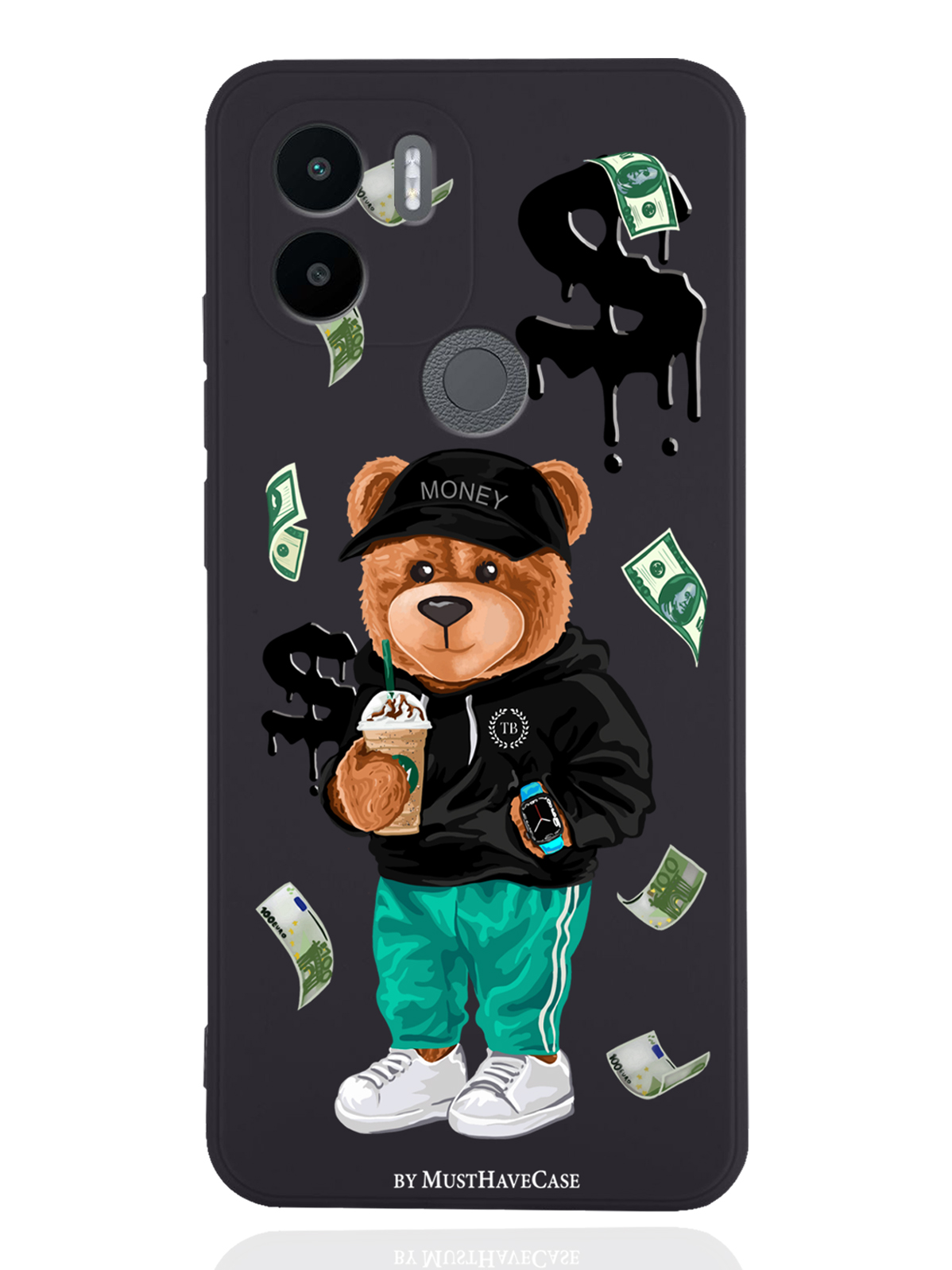 

Чехол MustHaveCase для Xiaomi Redmi A1+ Tony Bear/Мишка Тони черный, Черный;зеленый;коричневый