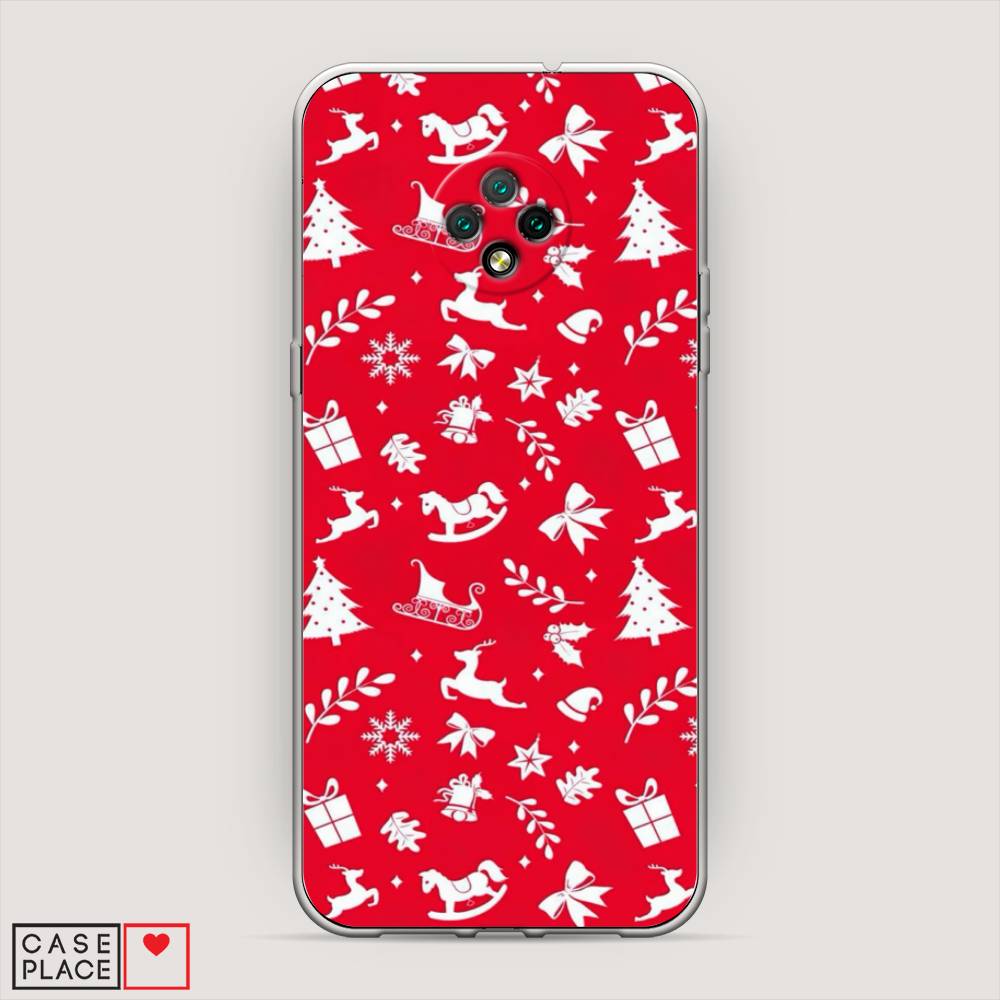 

Чехол на Doogee X95 "Красный новогодний фон", Красный;белый, 220850-5