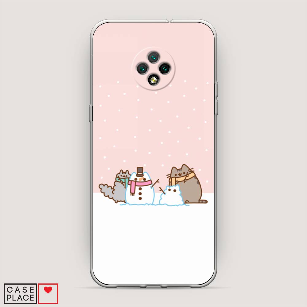 

Чехол на Doogee X95 "Котики в снегу", Розовый;белый;серый, 220850-5