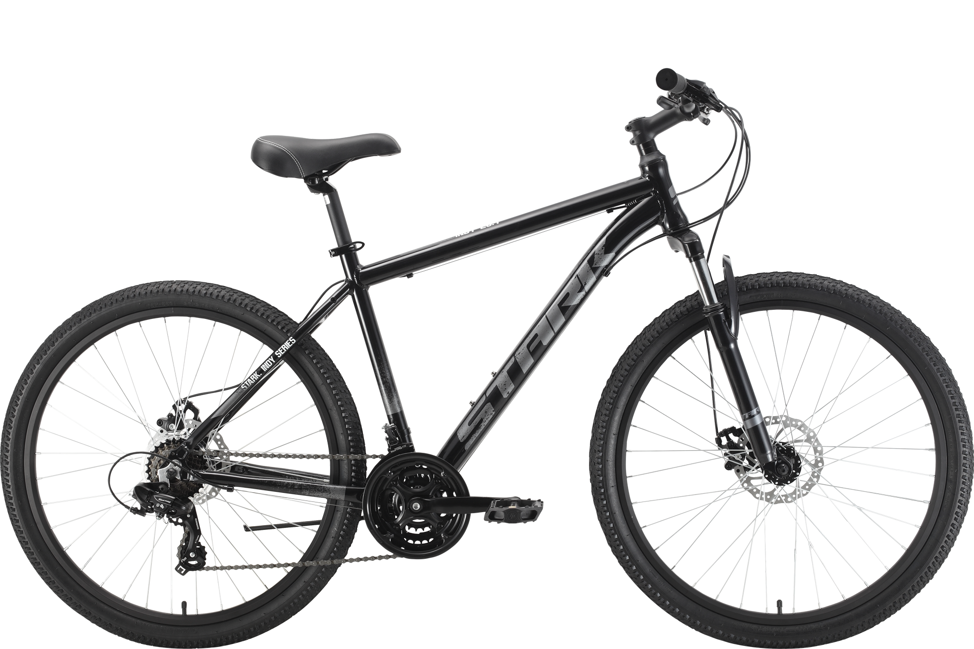 фото Велосипед stark indy 26.1 d shimano 2022 16" черный/серый