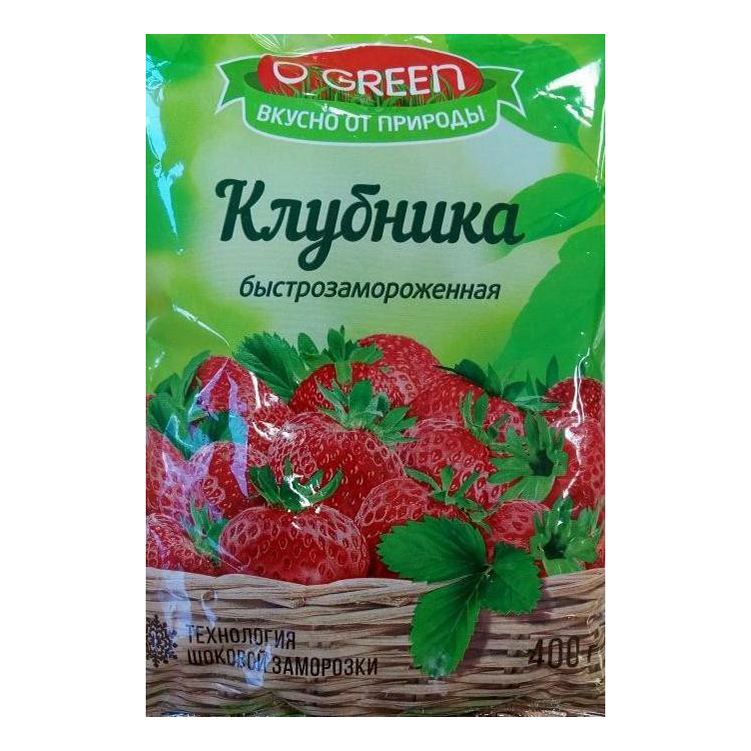 Замороженная клубника O'Green быстрозамороженная 400 г