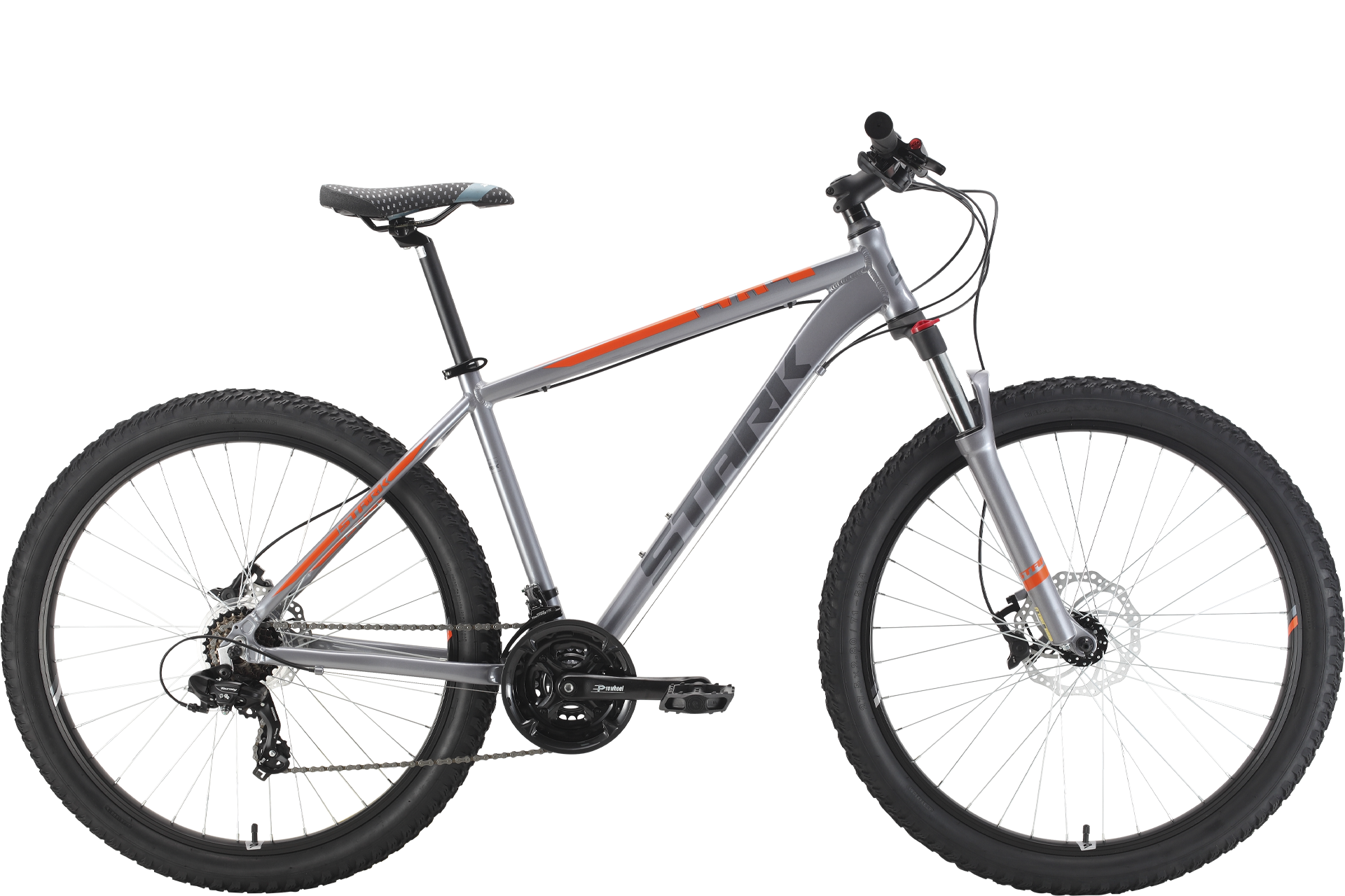 фото Велосипед stark hunter 27.2+ hd 2022 18" серый/оранжевый