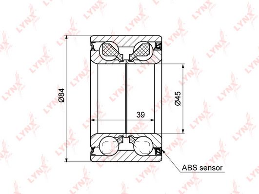 

Подшипник ступицы передний с ABS (39x45x84) подходит для SUZUKI SX4 1.5-2.0D 06 / Swift II