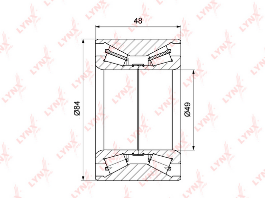 

Подшипник ступицы задний 48x49x84