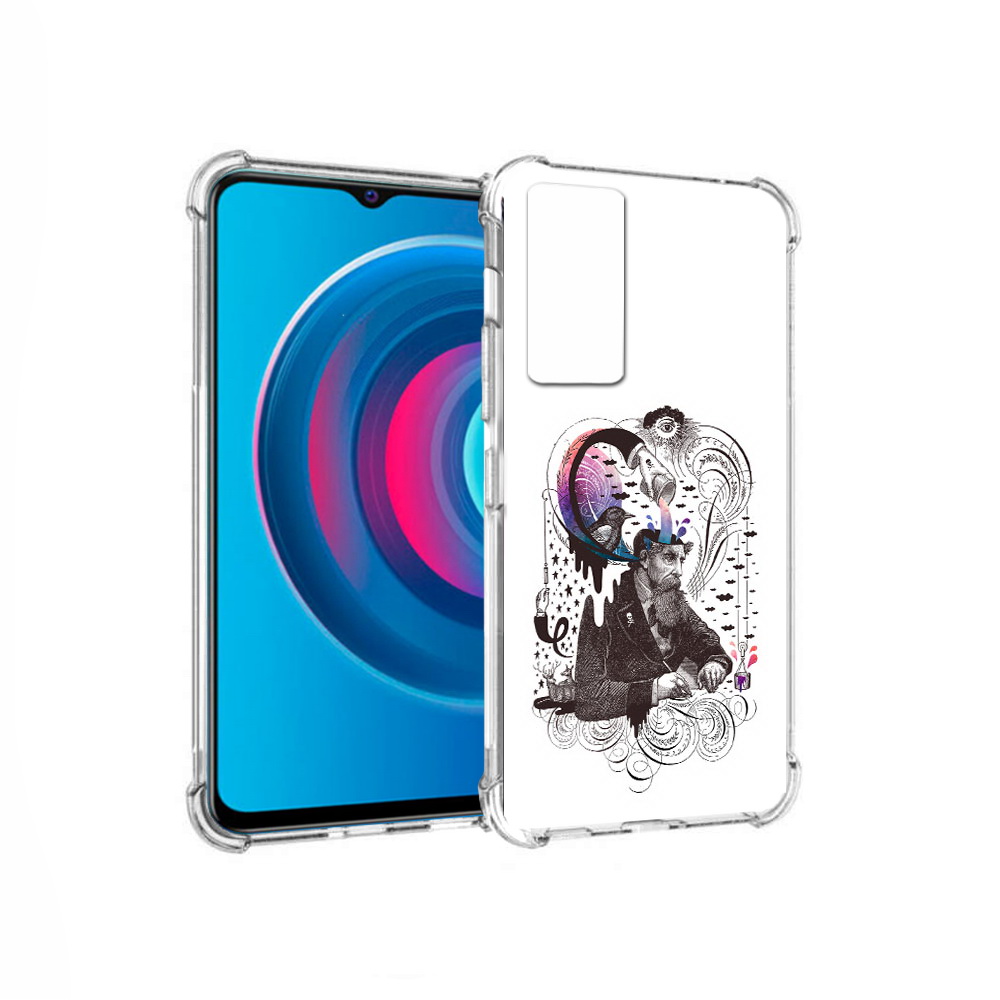 

Чехол MyPads Tocco для Vivo Y74s абстракция думающий мужчина (PT224892.430.210), Прозрачный, Tocco