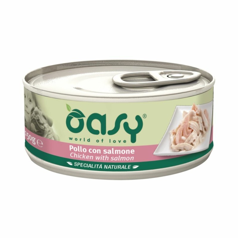 Консервы для собак Oasy, курица, лосось, 24шт по 150г