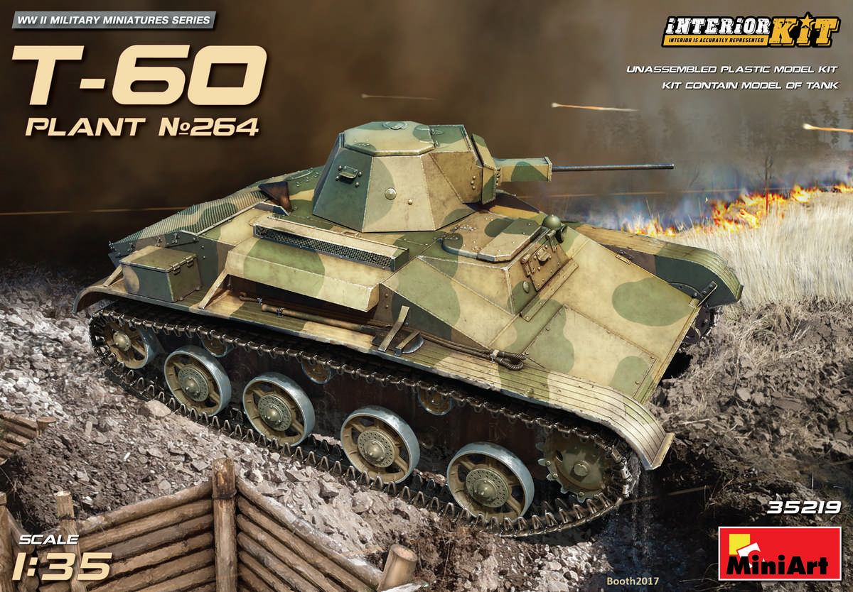 

Сборная модель MiniArt 1/35 Советский танк Т-60 СТЗ с интерьером 35219