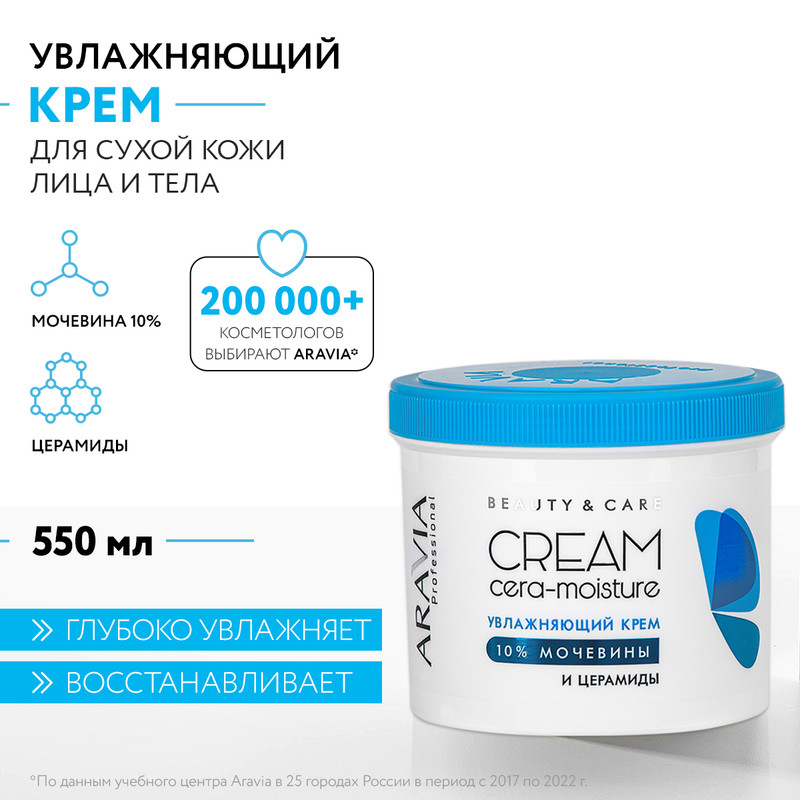 Крем для тела ARAVIA Professional Cera-Moisture с церамидами и мочевиной 10% 550 мл