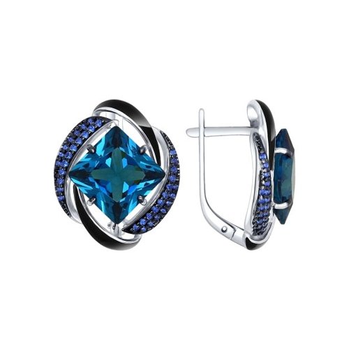 

Серьги из серебра TEO MAORI 892021453, ситалл/фианит/эмаль, 892021453