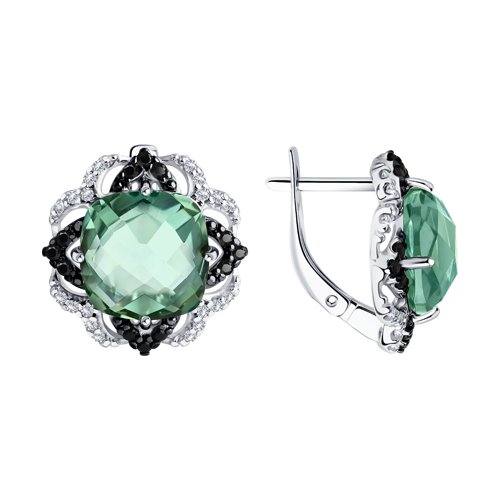

Серьги из серебра TEO MAORI 892021445, кварц искусственный/фианит, 892021445