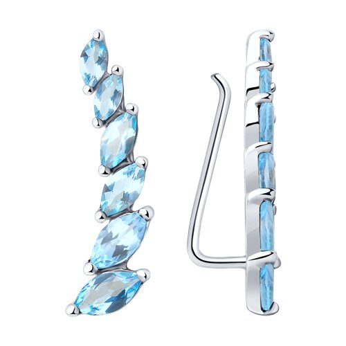 

Серьги клаймберы из серебра TEO MAORI 892021348, топаз, 892021348