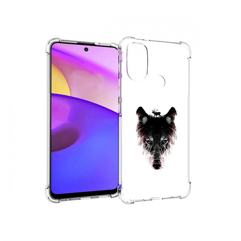 

Чехол MyPads Tocco для Motorola Moto E30 волк в траве (PT227074.357.267), Прозрачный, Tocco