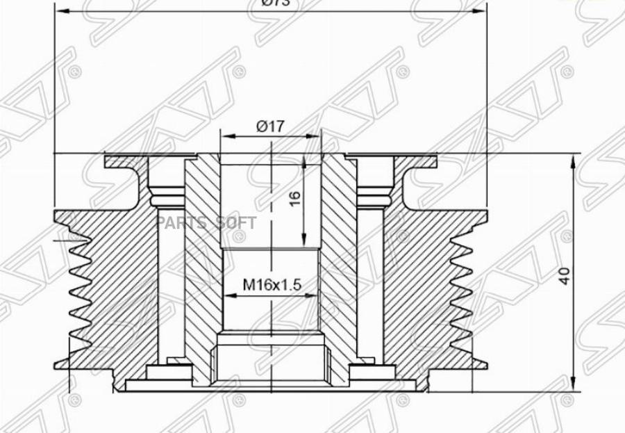 

Обгонный шкив генератора VW TRANSPORTER 95-/VOLVO V70/XC70/90 2 4D/2.5T 02-