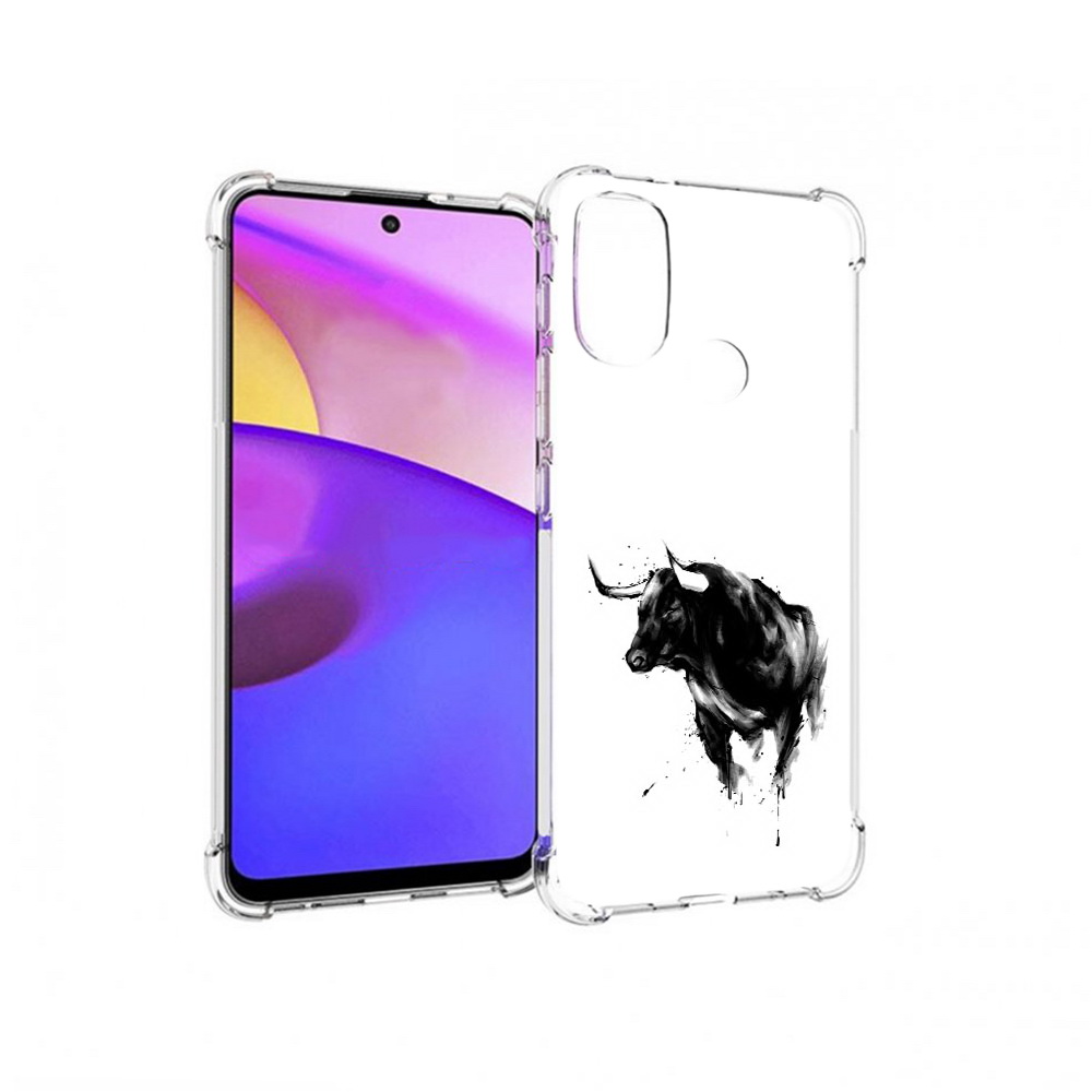 

Чехол MyPads Tocco для Motorola Moto E30 бык (PT227074.357.254), Прозрачный, Tocco