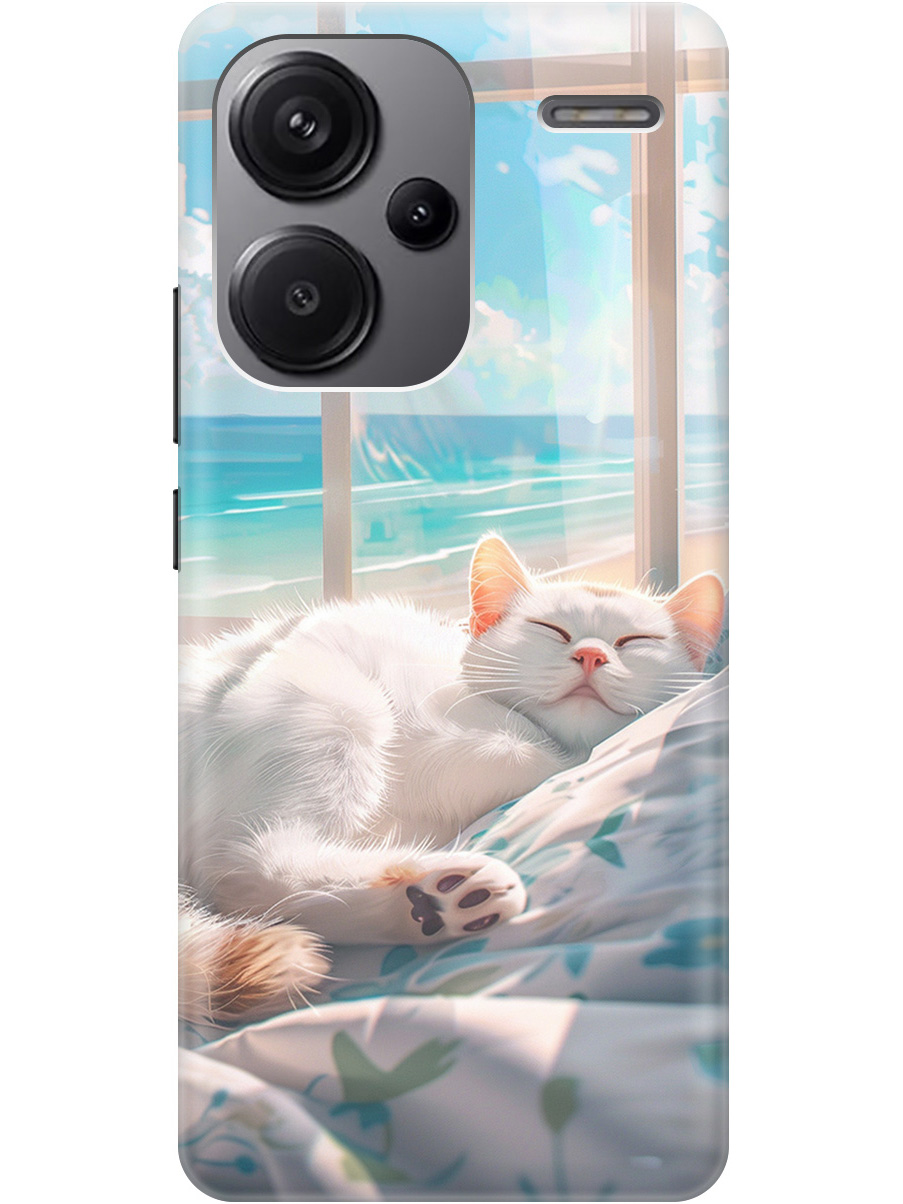 

Силиконовый чехол на Xiaomi Redmi Note 13 Pro + с принтом "Отдыхающий котик", Прозрачный;белый;голубой, 776589212