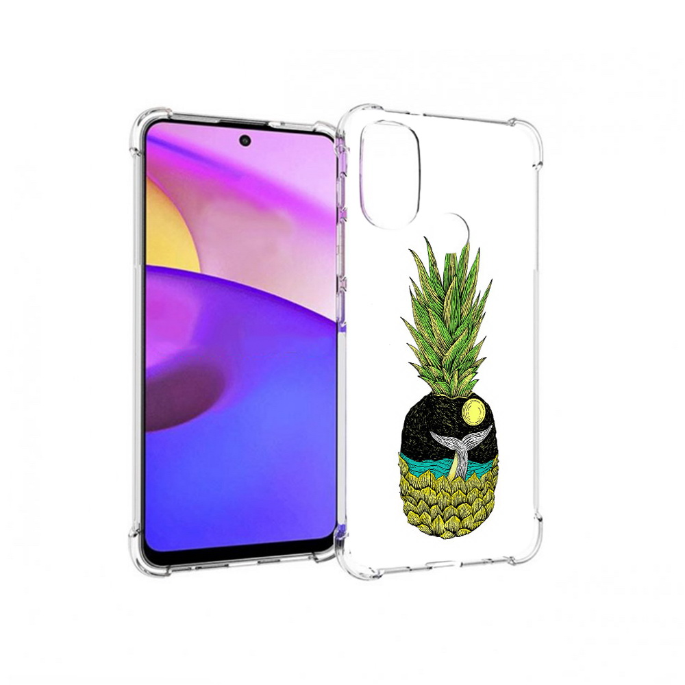 

Чехол MyPads Tocco для Motorola Moto E30 ананас с китом (PT227074.357.220), Прозрачный, Tocco