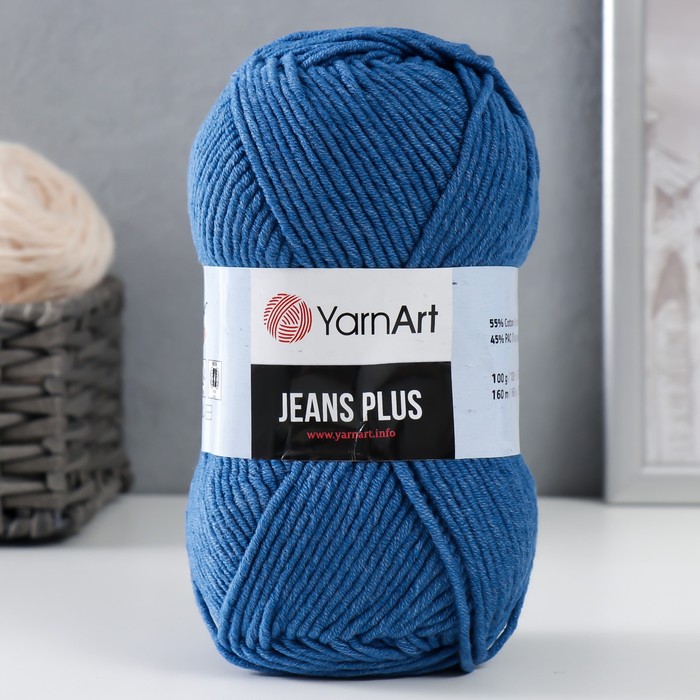 

Пряжа "Jeans plus" 55% хлопок, 45% акрил 160м/100гр (17 джинс), Синий, Пряжа для вязания "Jeans plus"