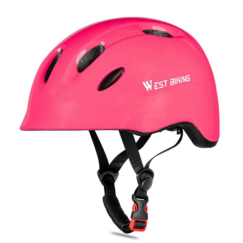 фото Шлем защитный детский west biking розовый yp0708084s р. 52-56 nobrand