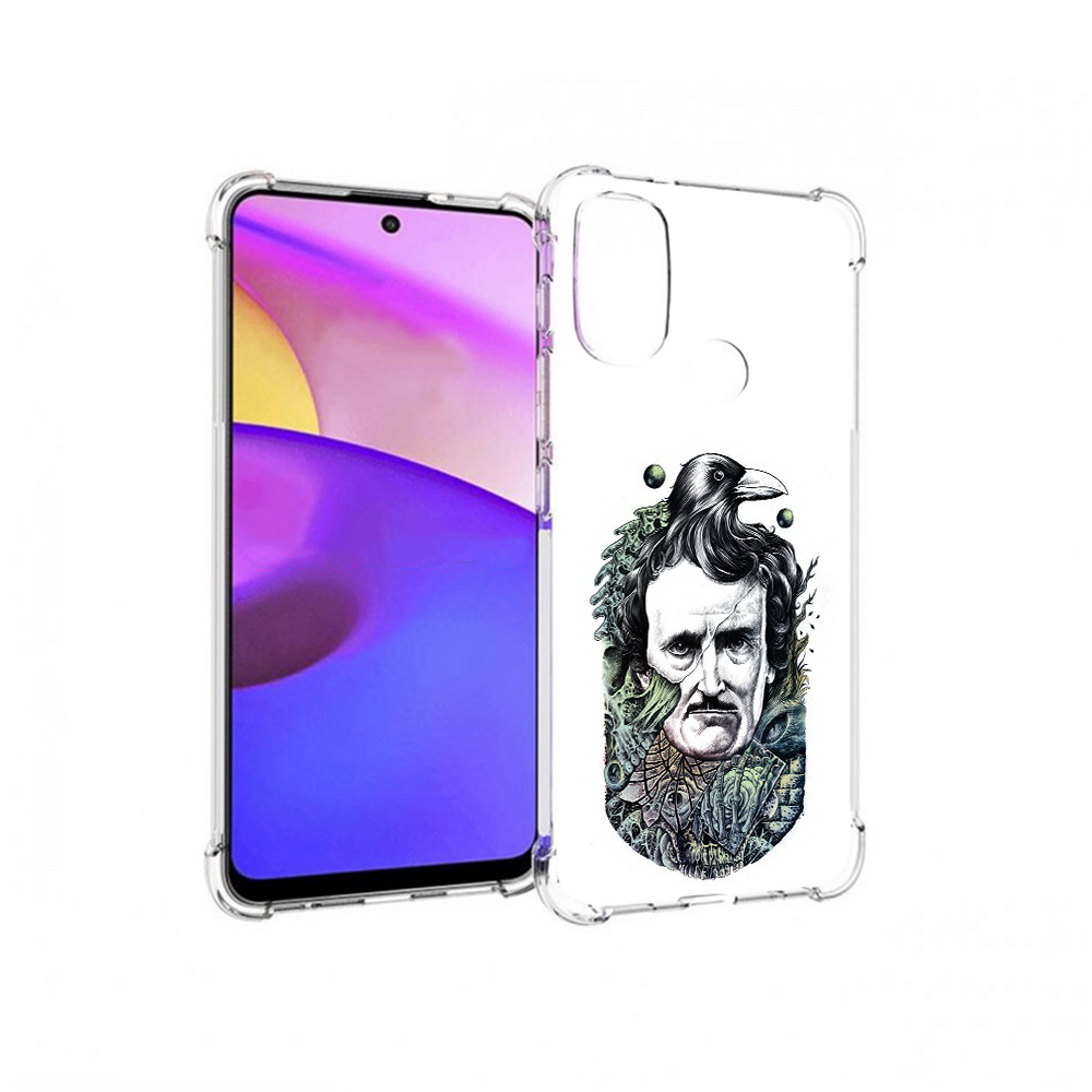 

Чехол MyPads Tocco для Motorola Moto E30 Эдгар Аллан с вороном (PT227074.357.203), Прозрачный, Tocco