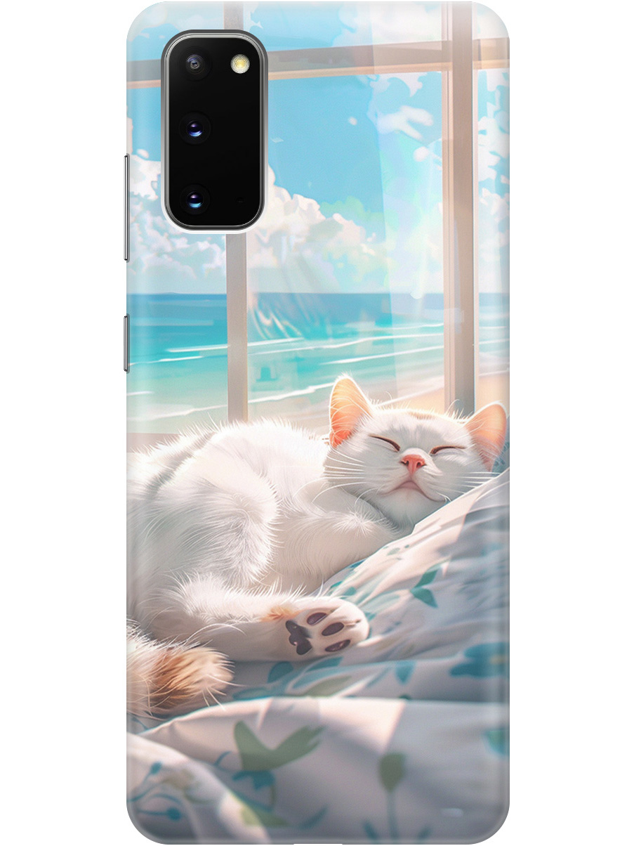 

Силиконовый чехол на Samsung Galaxy S20 с принтом "Отдыхающий котик", Прозрачный;белый;голубой, 722629512