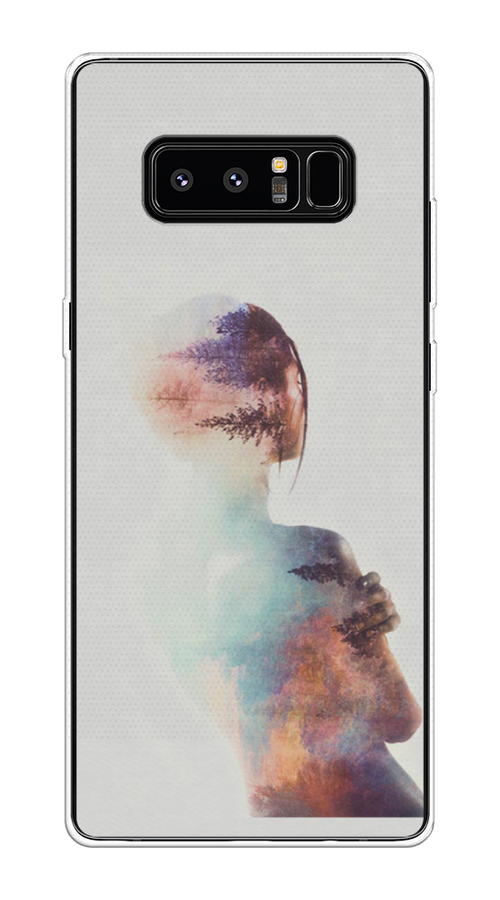 

Чехол на Samsung Galaxy Note 8 "Девушка-лес", Розовый;голубой;серый, 25250-1
