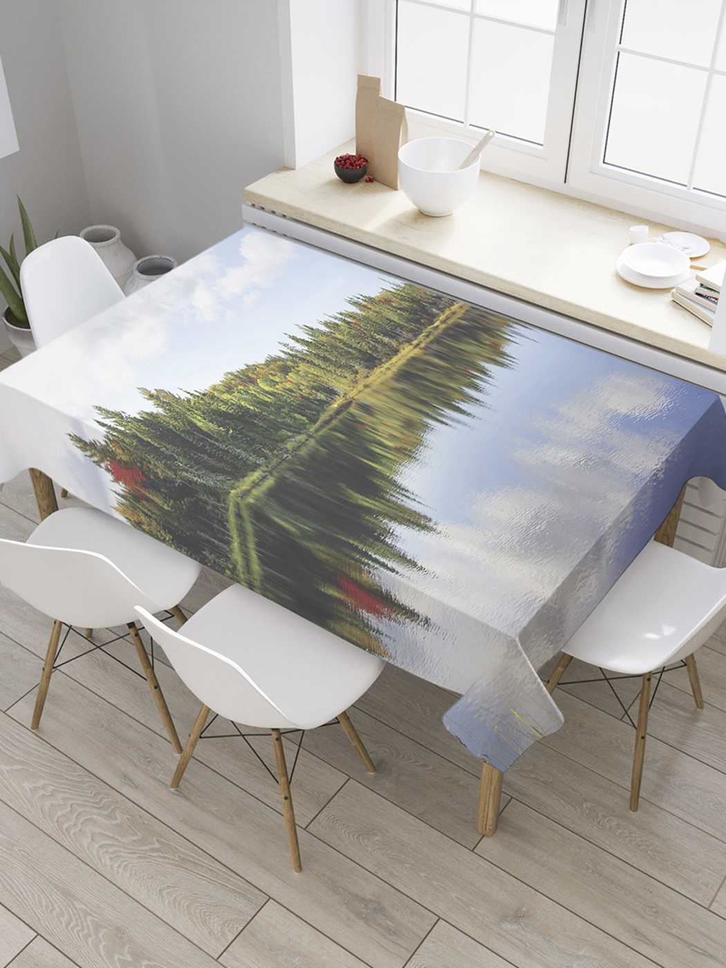 

Скатерть прямоугольная JoyArty "Лесное отражение" из сатена, 120x145 см, Серый, Лесное отражение