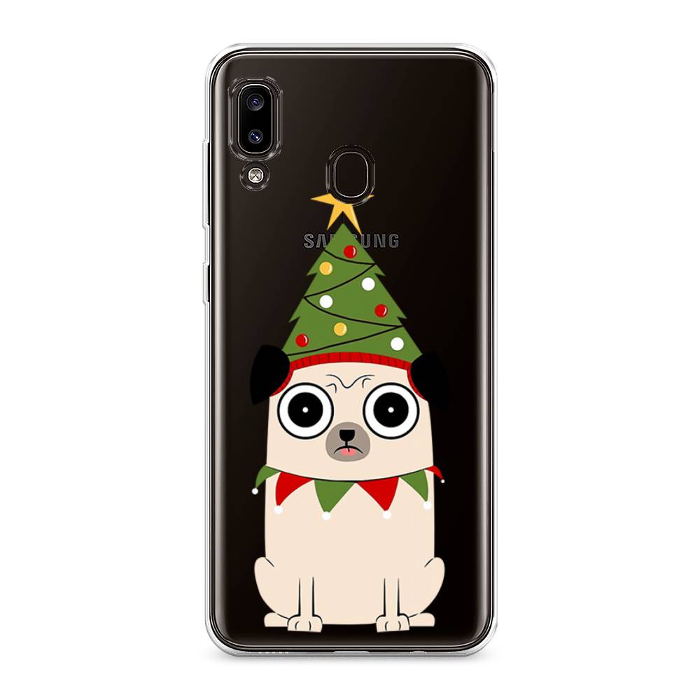 

Чехол на Samsung Galaxy A30 "Собачка с ёлочкой", Бежевый;красный;зеленый, 27550-1
