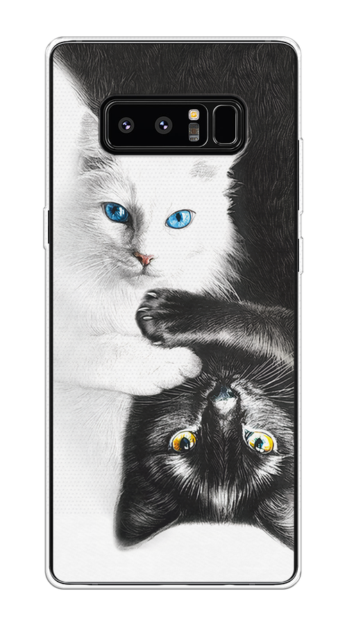 

Чехол на Samsung Galaxy Note 8 "Коты Инь-Янь", Черный;белый;голубой, 25250-1