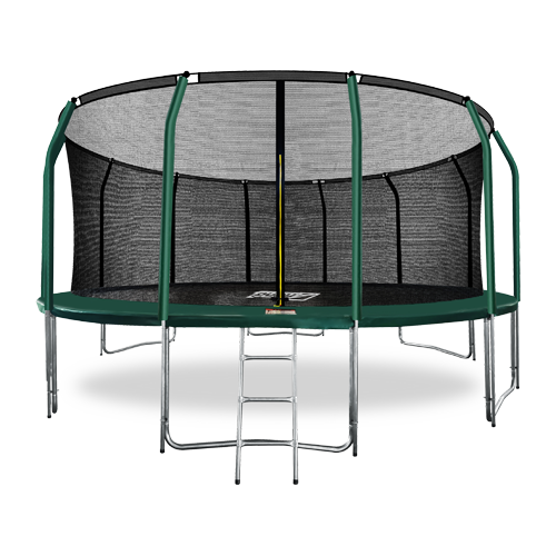 фото Батут премиум с внутренней сеткой и лестницей arland 16ft (dark green)