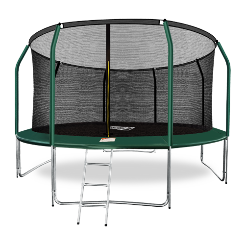 

Батут премиум с внутренней сеткой и лестницей ARLAND 14FT (Dark Green)